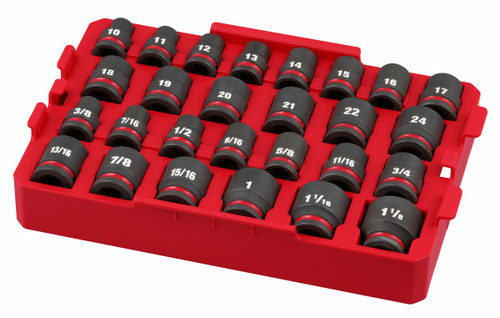 Milwaukee 49667057 - Impact Socket Set 1/2" Drive Standard Metric & SAE - 27 Piece